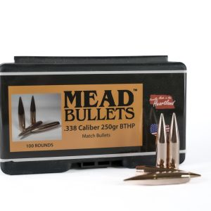 Mead 338 Caliber (.338 dia.) 250gr BTHP Match Bullets (100 count)