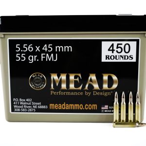 5.56 x 45mm NATO MEAD 55gr FMJ! New Brass! FREE Ammo Can! (450 rounds)