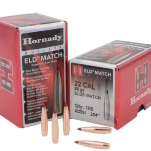 Hornady 22 cal .224 80gr ELD Match Bullets (100 count)